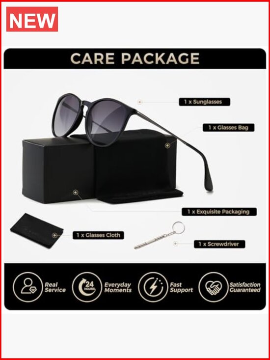 Round Sunglasses with UV400 Protection and Polarized Lens main image 7